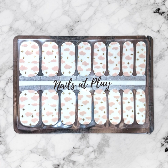 5 for $15 Nail Wraps- Floating Clouds (transparent) - Picture 1 of 5